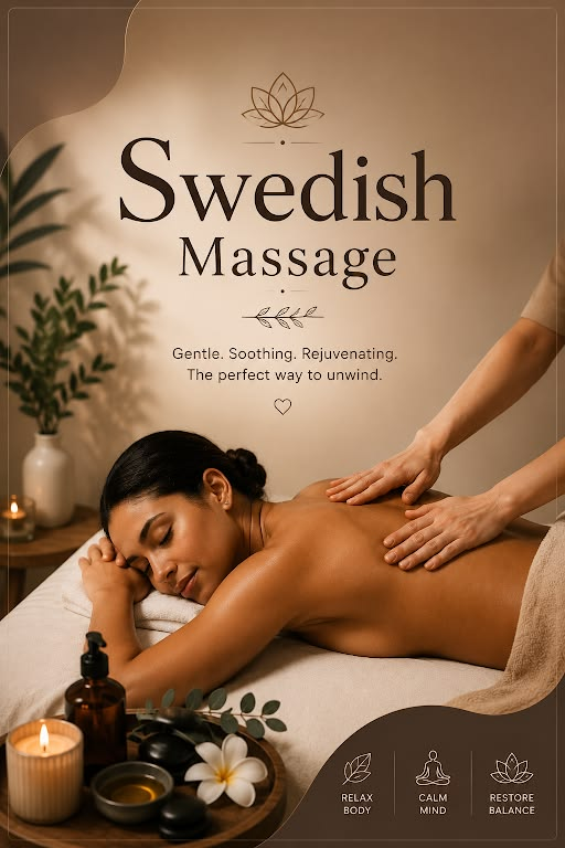 Relaxed client receiving a gentle full-body Swedish massage
